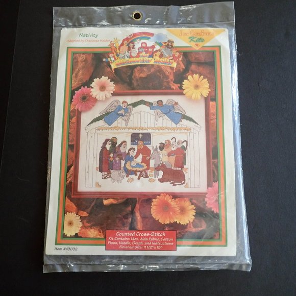 Just Cross Stitch Nativity Beginners Bible Kit - Picture 1 of 3